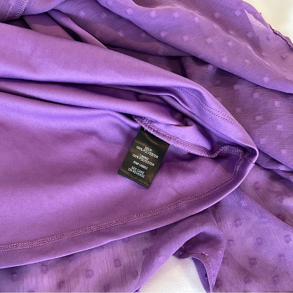 Torrid Purple Tea Length Clip Dot Open Back A-Line Dress Size 1 - Picture 7 of 17